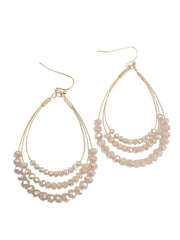 Layered Wire Bead Teardrop Earrings