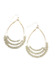 Layered Wire Bead Teardrop Earrings