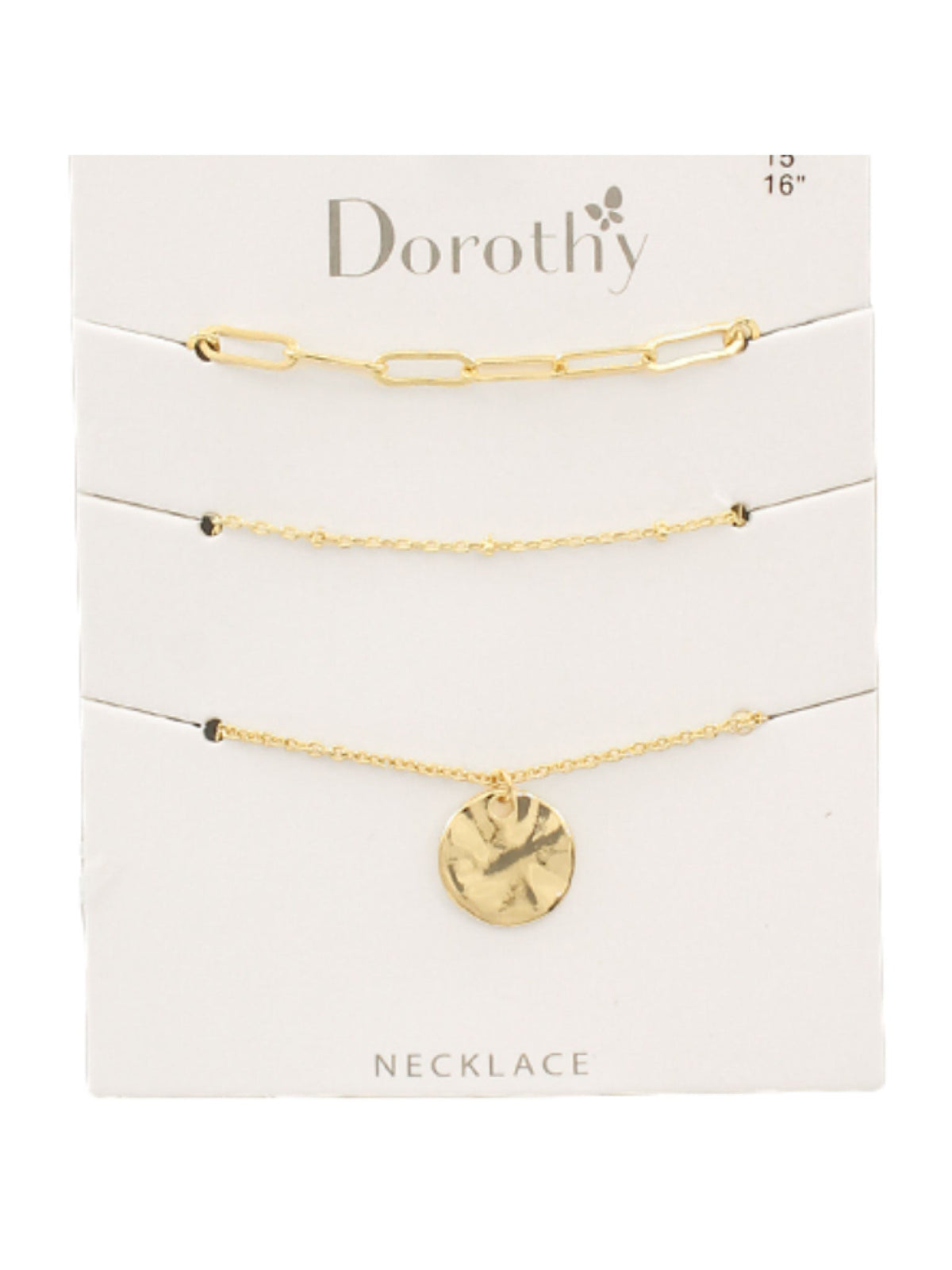 Chain Hammered Disc Necklace Set