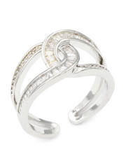 Criss Cross CZ Adjustable Ring
