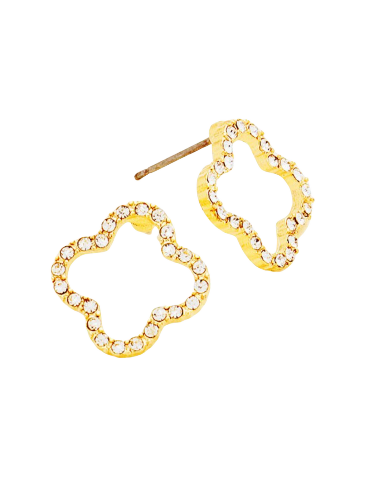 Clover Pave Stud Earrings