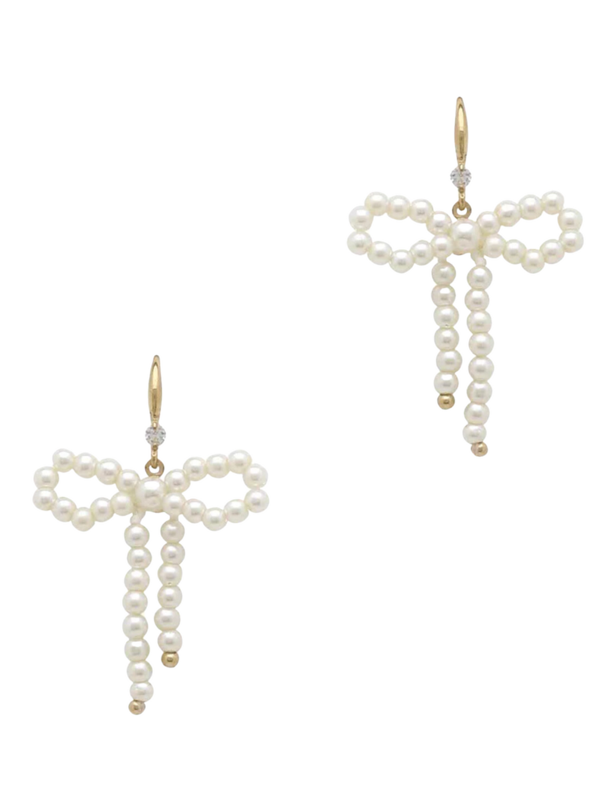 Glass Pearl Bow Earring