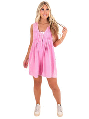 Top Pick Pleated Denim Romper