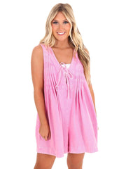 Top Pick Pleated Denim Romper