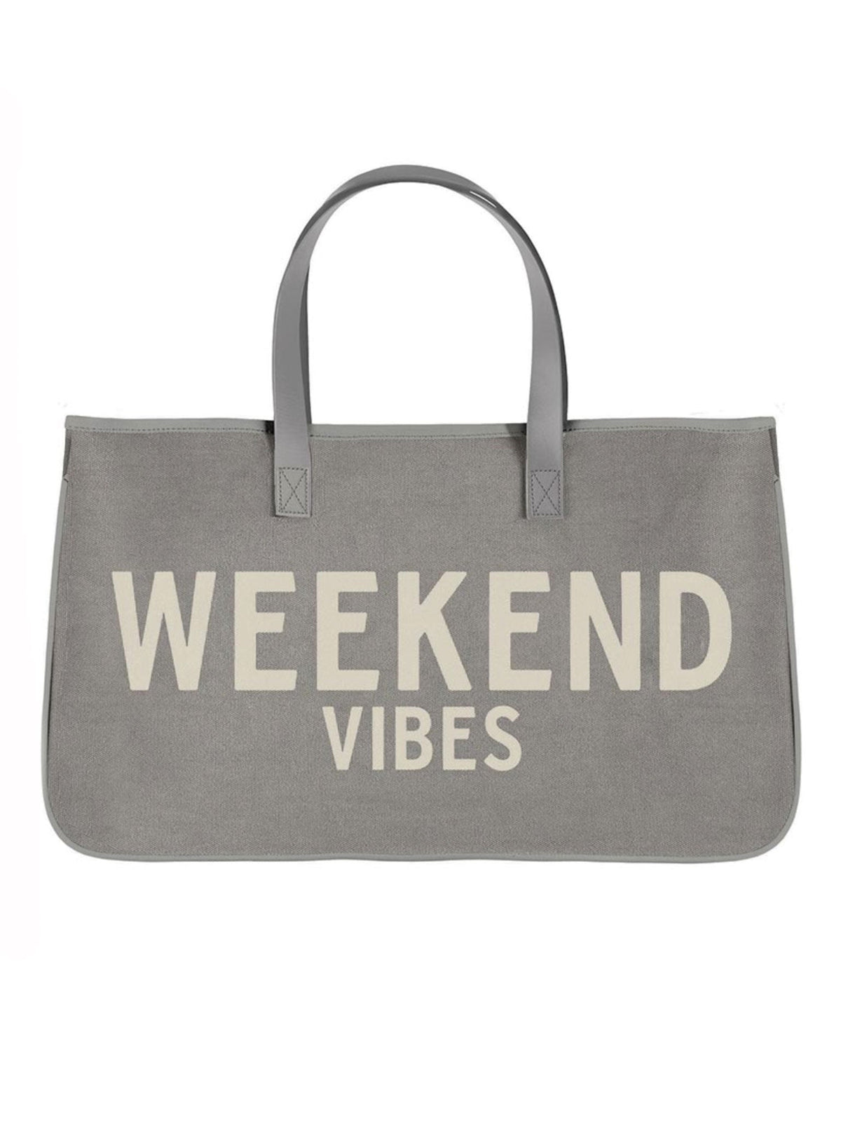 Weekend Vibes Grey Canvas Tote