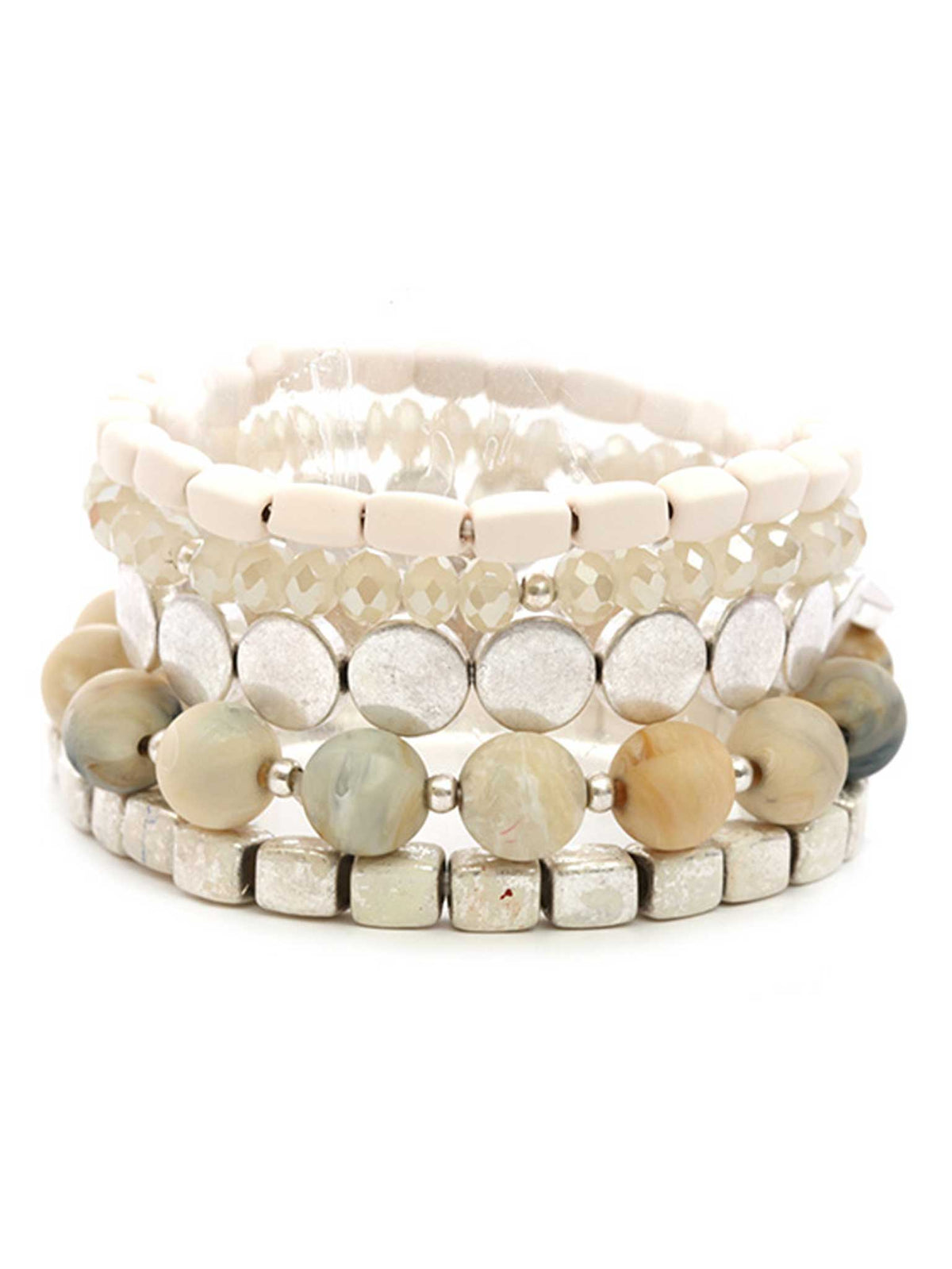 Metal & Acrylic Multi Elastic Bracelet