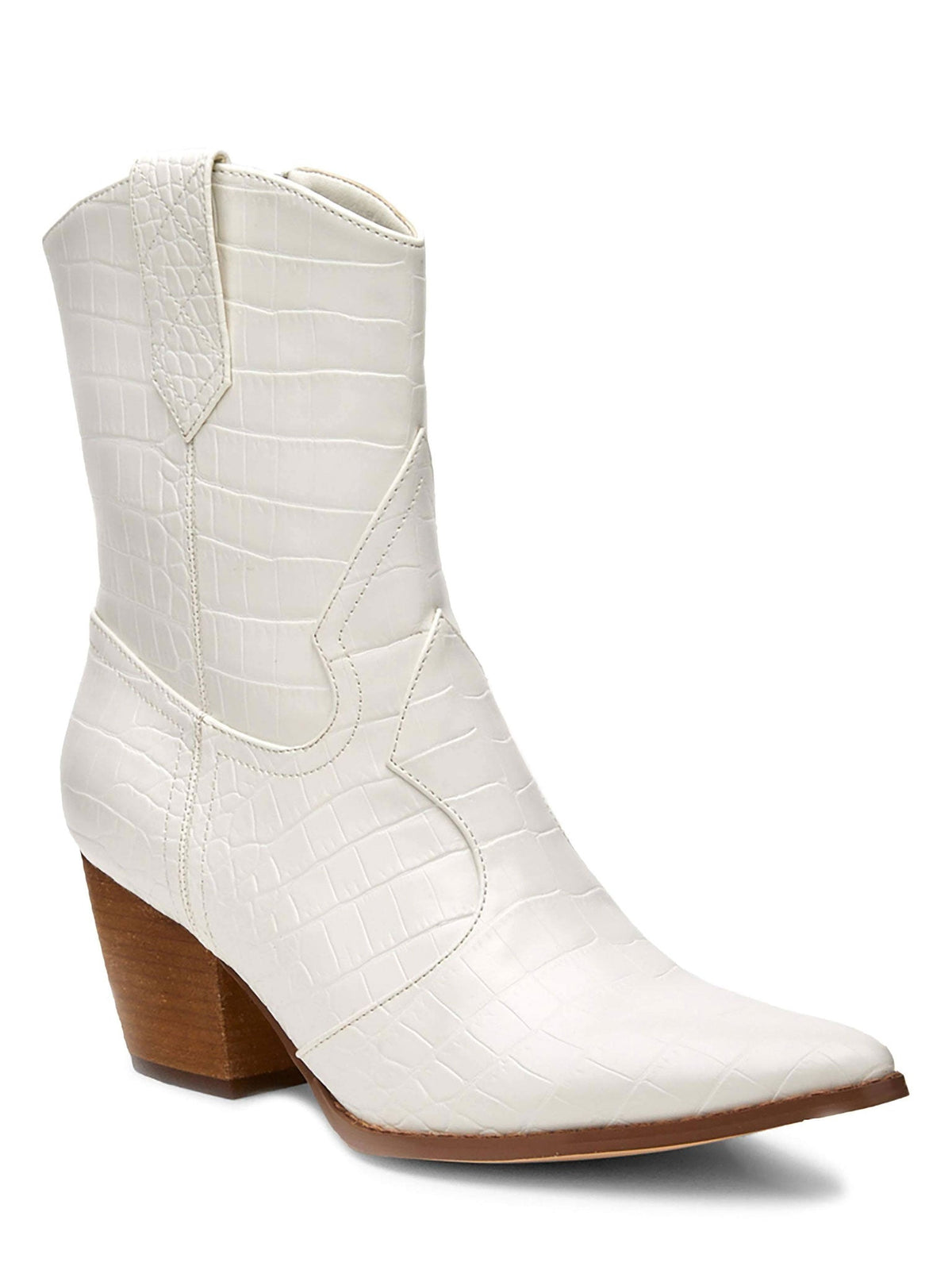 Bambi White Western Booties